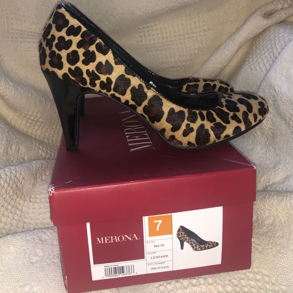 Merona Maye Leopard Heels sz 7 NIB